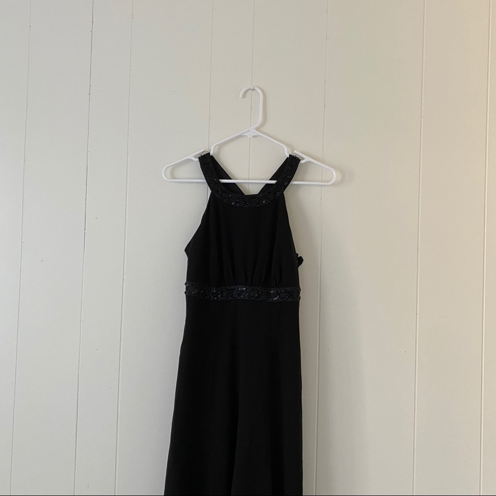 Black evening midi dress